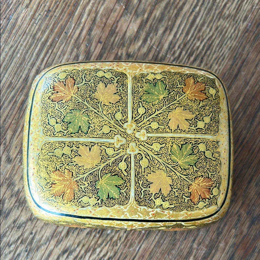 Elegant Gold and Green Decorative Box